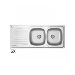 [DFLEX-140-1785-SX] Lavello incasso acciaio inox LS01 116x50 cm con gocciolatoio sx