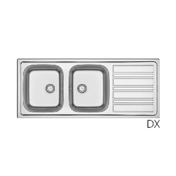 [DFLEX-140-1790-DX] Lavello incasso acciaio inox LS06 120x50 cm con gocciolatoio dx