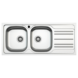 [EFFEZ97467] Lavello incasso cucina MP1162DX acciaio116x50 cm due vasche e gocciolatoio destro EFFEZ