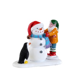[2013239] Lemax Building A Snowman - Costruire un pupazzo di neve per villaggio di Natale