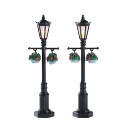 [2013264] Lemax Old English Lamp Post Set Of 2 - Set di 2 vecchi lampioni inglesi per villaggio di Natale
