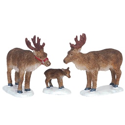 [2013241] Lemax Reindeer Set Of 3 - Set di 3 renne per villaggio di Natale