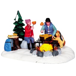 [1998875] Lemax Scena Fonduta In Campeggio - Scene Fondue In Campsite per villaggio di Natale