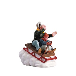 [19624243] Lemax Sledding With Gramps - Andare in slitta con il nonno per villaggio di Natale