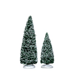 [20038608] Lemax Snowy Juniper Tree Medium &amp; Small - Albero Di Ginepro Innevato Medio E Piccolo Gioco invernale decorazione per villaggio Natale