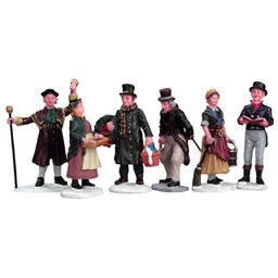 [1998905] Lemax Village People FigurinesSet/6 - Set Di 6 Statuette Dei Village People Gioco invernale decorazione per villaggio Natale