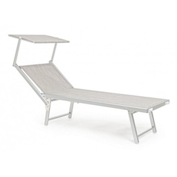 [B0815049] Lettino OCEAN pieghevole in alluminio di colore grigio