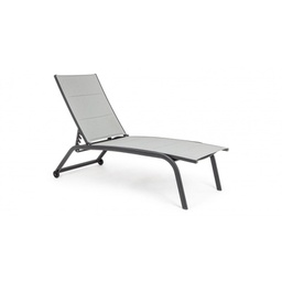 [19905185] Lettino da giardino in alluminio con ruote Antracite CLEOPAS 61x192x h105 cm
