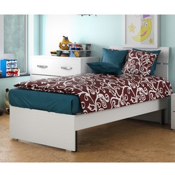 [FZ45907] Letto Singolo 80 Bianco Frassinato Struttura in Legno 98H x 85L x 200P Peso 28kg Fornito in KIT