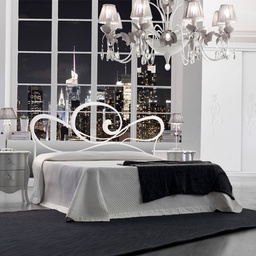 [CUPIGIRO1601D3] Letto in ferro matrimoniale con giroletto in ferro Bianco  CUPIDO 186x202x h133 cm
