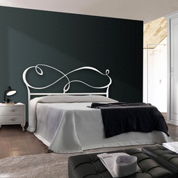 [NUVOGIRO1601D3] Letto in ferro matrimoniale con giroletto in ferro Bianco NUVOLA 186x208x h126 cm