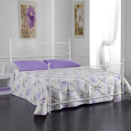 [SOSPPEDI1601D3] Letto in ferro matrimoniale con pediera SOSPIRO Bianco 166x208x h128 cm