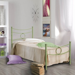 [CONCAPED0851D7] Letto in ferro singolo con pediera Verde CONCA 92x208x h117 cm
