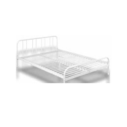 [FZ93702] Letto matrimoniale Genoa in metallo bianco