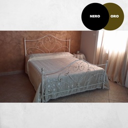 [FZ94763] Letto matrimoniale Papavero ferro battuto nero oro