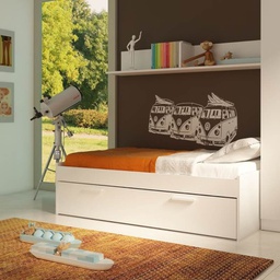 [FZ98592] Letto singolo 1004 Blanco con cassettone estraibile