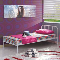 [FZ93701] (2c) Letto singolo Genoa in metallo bianco