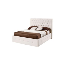 [EFFEZ60397] Letto una piazza e mezza c-contenitore in ecopelle bianca 140x223xh.120 cm EFFEZ