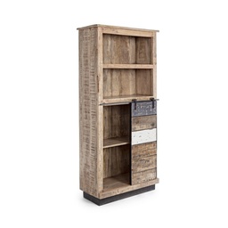 [B0745497] Libreria 1 anta 4 piani legno Tudor cm 71 x 34 x 163