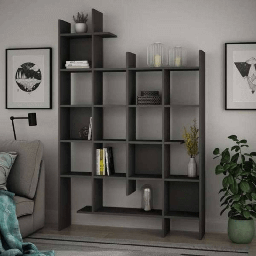 [FZ99376] Libreria Manco antracite 6 ripiani 122x25.5x188H