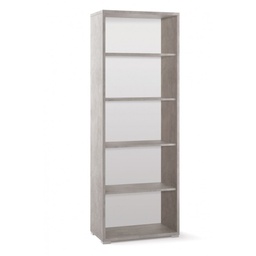 [ADB371CEK] Libreria alta moderna in legno Beton Cemento quattro ripiani 71x41x h199 cm
