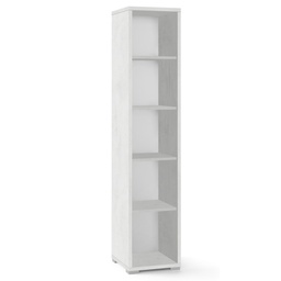 [ADB381OSK] Libreria moderna alta in legno Bianco Ossido quattro ripiani 39x41x h199 cm