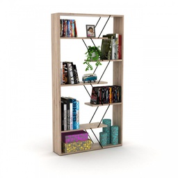 [EFFEZ93776] Libreria moderna moderna divisorio rovere nero cm 84 x 22 x 157 h EFFEZ