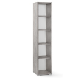 [ODB361CEK] Libreria moderna stretta in legno Beton Cemento quattro ripiani 39x41x h182 cm
