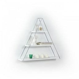 [FZ93768] Libreria muro triangolare bacheca piramide bianca cm cm 74 x 13 x 61h