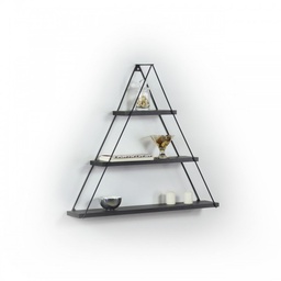 [EFFEZ93766] Libreria muro triangolare bacheca piramide nero cm 74 x 13 x 61 h EFFEZ