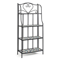 [B0806169] Libreria pieghevole Positano 4 piani in metallo stile country cm 57x28x133h