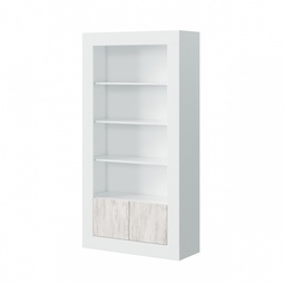 [CAP12100] Libreria salotto moderna bianca con ante cm 94 x 35 x 181 h