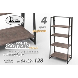 [GIC751103] Libreria scaffale urban industrial cm 64 x 32 x 128 h