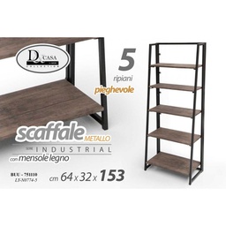 [GIC751110] Libreria scaffale urban industrial cm 64 x 32 x 153