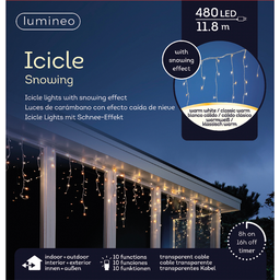 [20035680] Luci di natale icicle 630 Led 11,8 metri bianco caldo