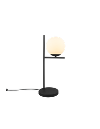 [TRIO502000132] Lume Da Tavolo Nero Con Sfera Vetro Bianco Pure Trio Lighting