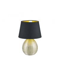 [TRIOR50631079] Lume Grande Base Ceramica Oro Paralume Nero Luxor Ø24 cm Trio Lighting