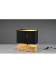 [TRIOR50181080] Lume Tavolo Rettangolo Woody Legno Naturale Paralume Nero Trio Lighting