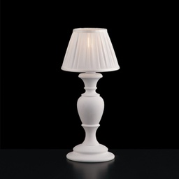 [BL172-LT-BCO] Lume comodino legno e pasta di legno bianco shabby cm 36