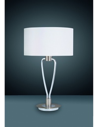 [TRIO500200107] Lume da Tavolo Paris II Nichel con Paralume Bianco Trio Lighting