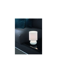 [054031] Lume da Tavolo in Ceramica e Tessuto Bianco Trondio Eglo