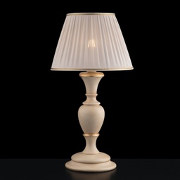 [BL172-LM-AV] Lume grande legno e pasta di legno avorio e foglia oro cm 57