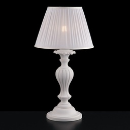 [BL180-LM-BCO] Lume in legno e pasta di legno bianco shabby 1 luce e paralume in plisse bianco