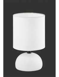 [R50351001] Lumetto Bianco Base Ceramica Paralume Tessuto Trio Lighting