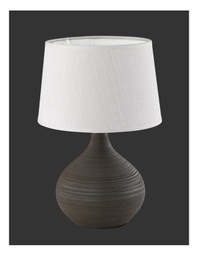 [TRIOR50371026] Lumetto Ceramica Marrone e Paralume Cappuccino Martin Trio Lighting
