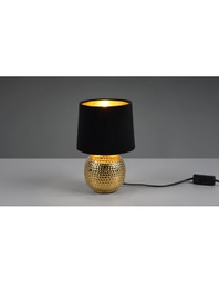 [TRIOR50821002] Lumetto Comodino Sophia Ceramica Oro Con Paralume Velluto Nero Trio Lighting