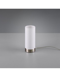 [TRIOR52460101] Lumetto Lampada Da Tavolo Led Touch Emir Tessuto Bianco Ø8 cm Trio Lighting
