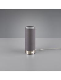 [TRIOR52460111] Lumetto Lampada Da Tavolo Led Touch Emir Tessuto Grigio Ø8 cm Trio Lighting
