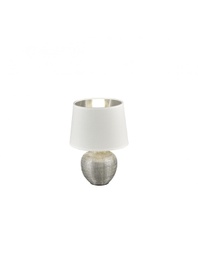 [TRIOR50621089] Lumetto Moderno Ceramica Argento Paralume Bianco Luxor Ø18 cm Trio Lighting