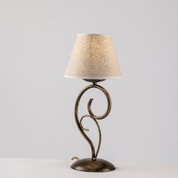 [BL258-LT-BR] Lumetto Vienna Marrone Oro una luce paralume effetto tessuto 16x h38 cm
